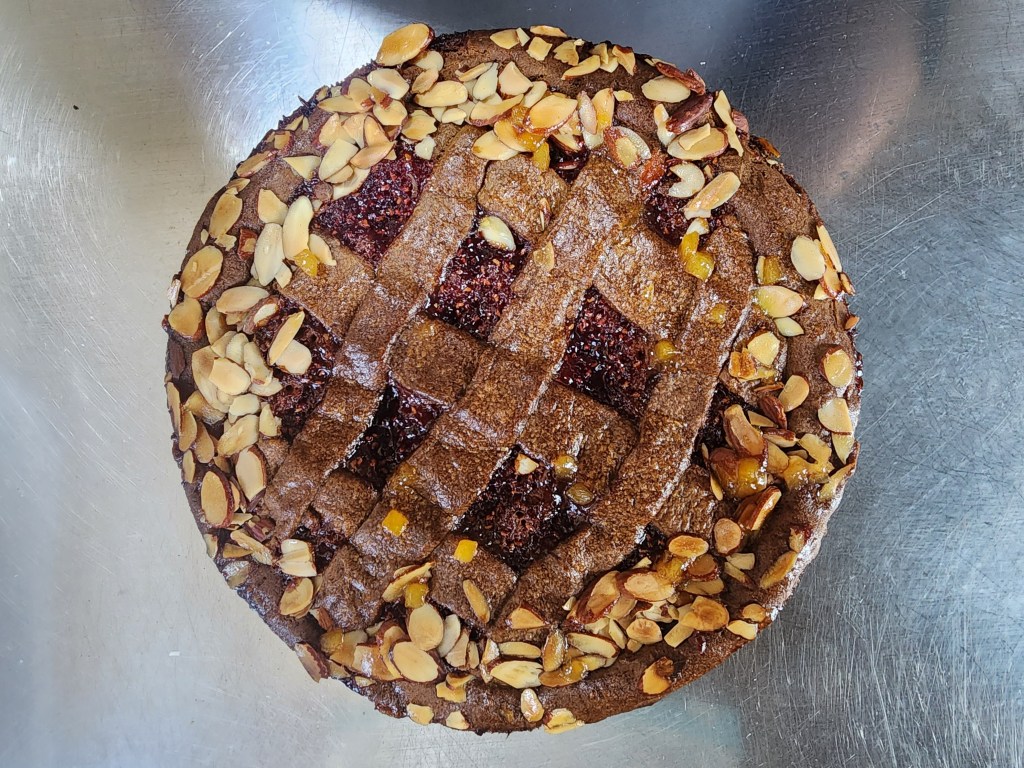 Photo of homemade Linzer Torte by Saltnfire, showcasing crust texture and nutty flavor